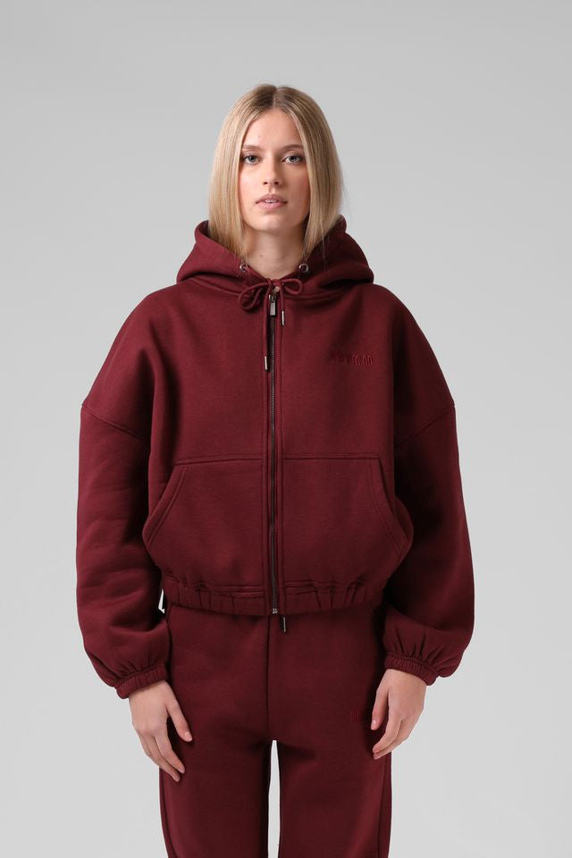 RPM ZIP THRU HOOD - RED WINE