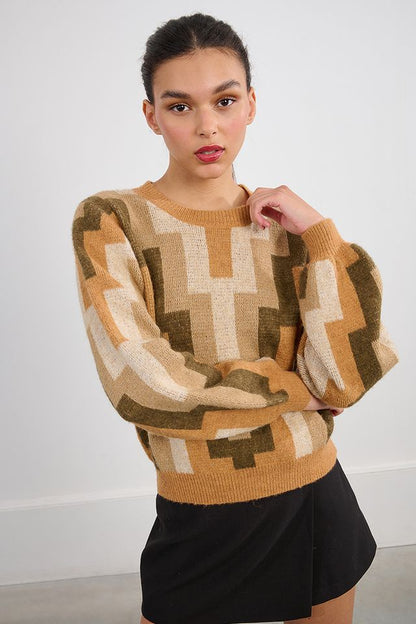 LILI SIDONIO KNITTED SWEATER - KHAKI