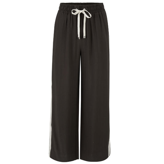 MOKE NZ - INDIANA WIDE LEG PANTS - CHOCOLATE/CREAM STRIPE
