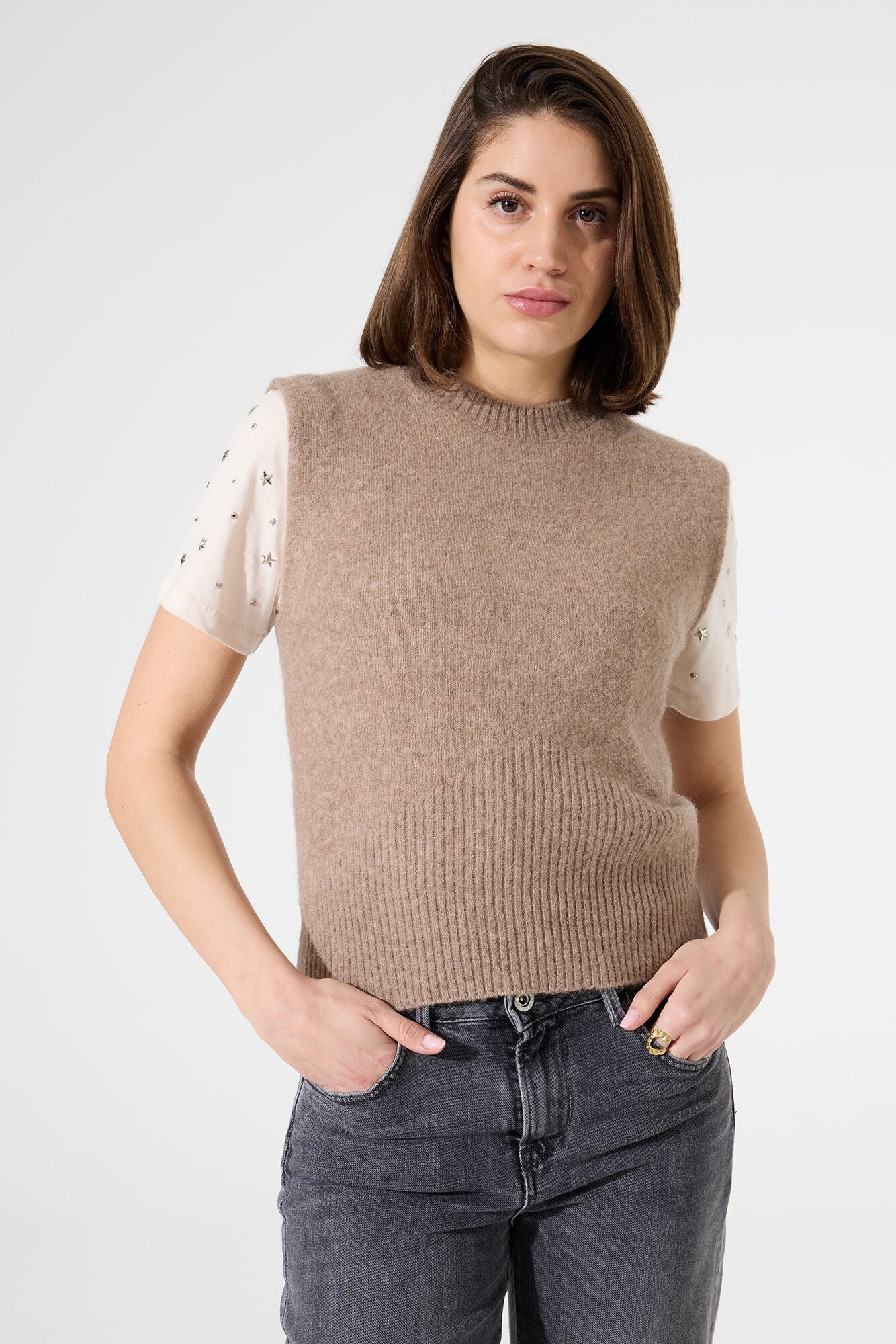 GARCIA LADIES VEST - TAUPE