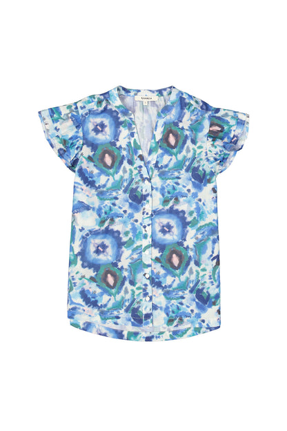 GARCIA PRINTED BLOUSE - BLUE WAVE