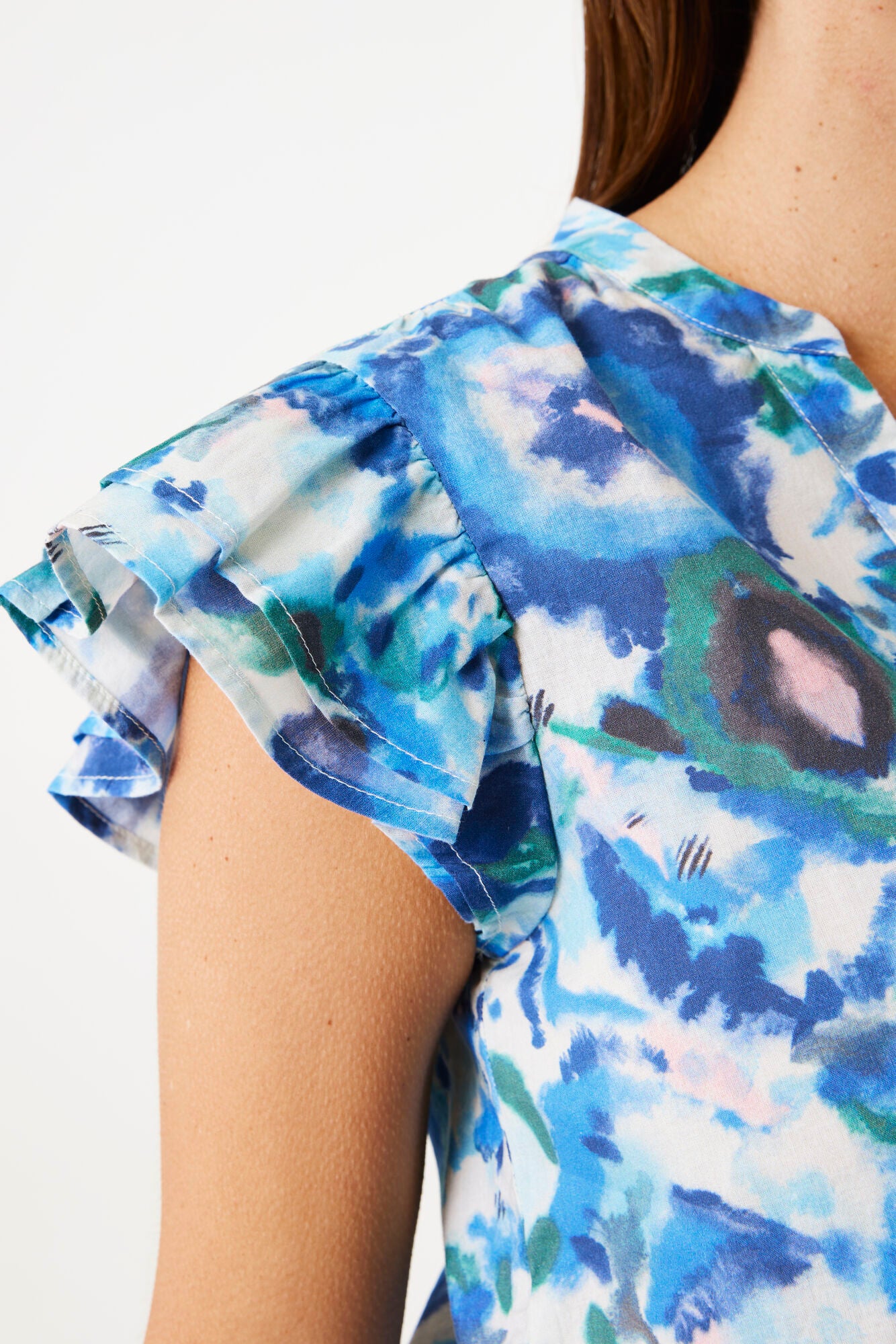 GARCIA PRINTED BLOUSE - BLUE WAVE