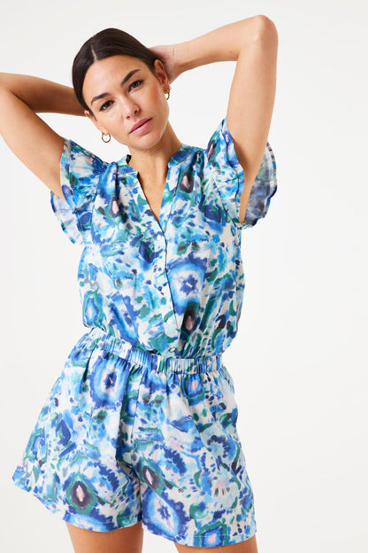 GARCIA PRINTED BLOUSE - BLUE WAVE