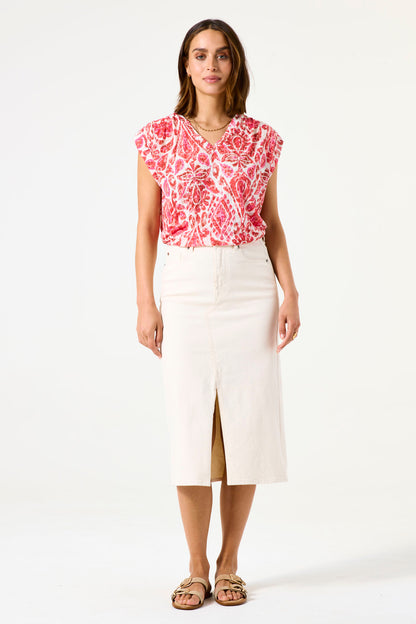 GARCIA PRINTED TEE - RUBY RED