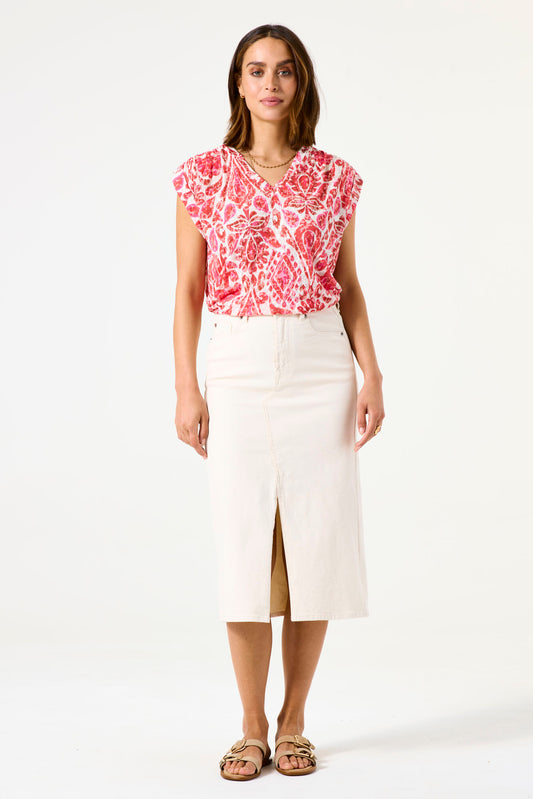 GARCIA PRINTED TEE - RUBY RED