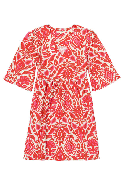 GARCIA PRINTED DRESS - RUBY RED