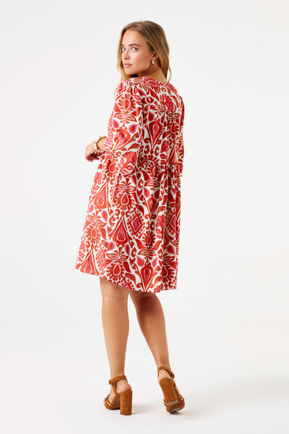 GARCIA PRINTED DRESS - RUBY RED