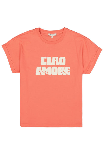 GARCIA CIAO AMORE T-SHIRT - CORAL CRUSH