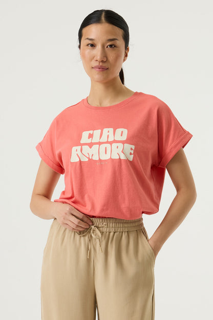 GARCIA CIAO AMORE T-SHIRT - CORAL CRUSH