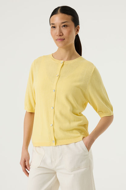 GARCIA S/S CARDIGAN - LUSH LEMON
