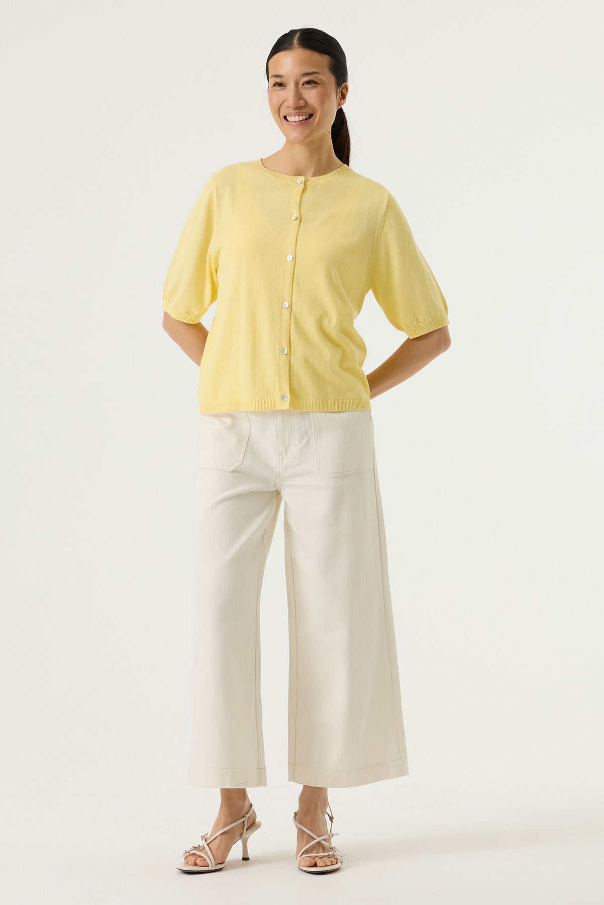 GARCIA S/S CARDIGAN - LUSH LEMON