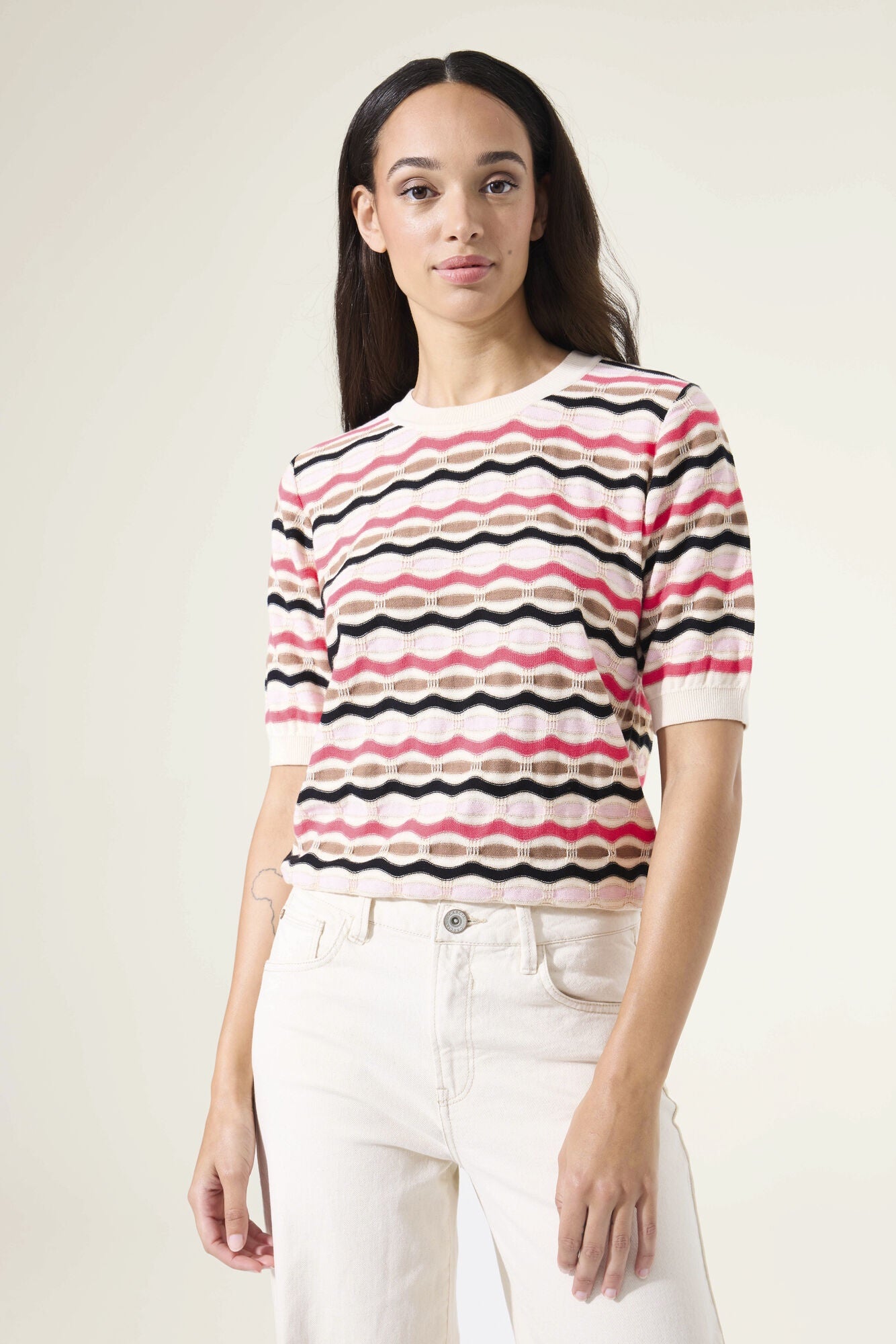 GARCIA STRIPE SWEATER - WHITECAP