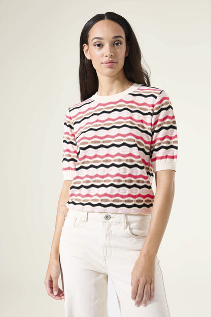 GARCIA STRIPE SWEATER - WHITECAP