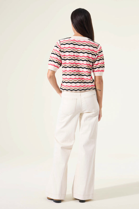 GARCIA STRIPE SWEATER - WHITECAP