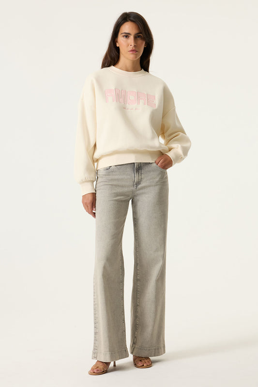 GARCIA AMORE PRINT SWEAT-SHIRT - WHITECAP