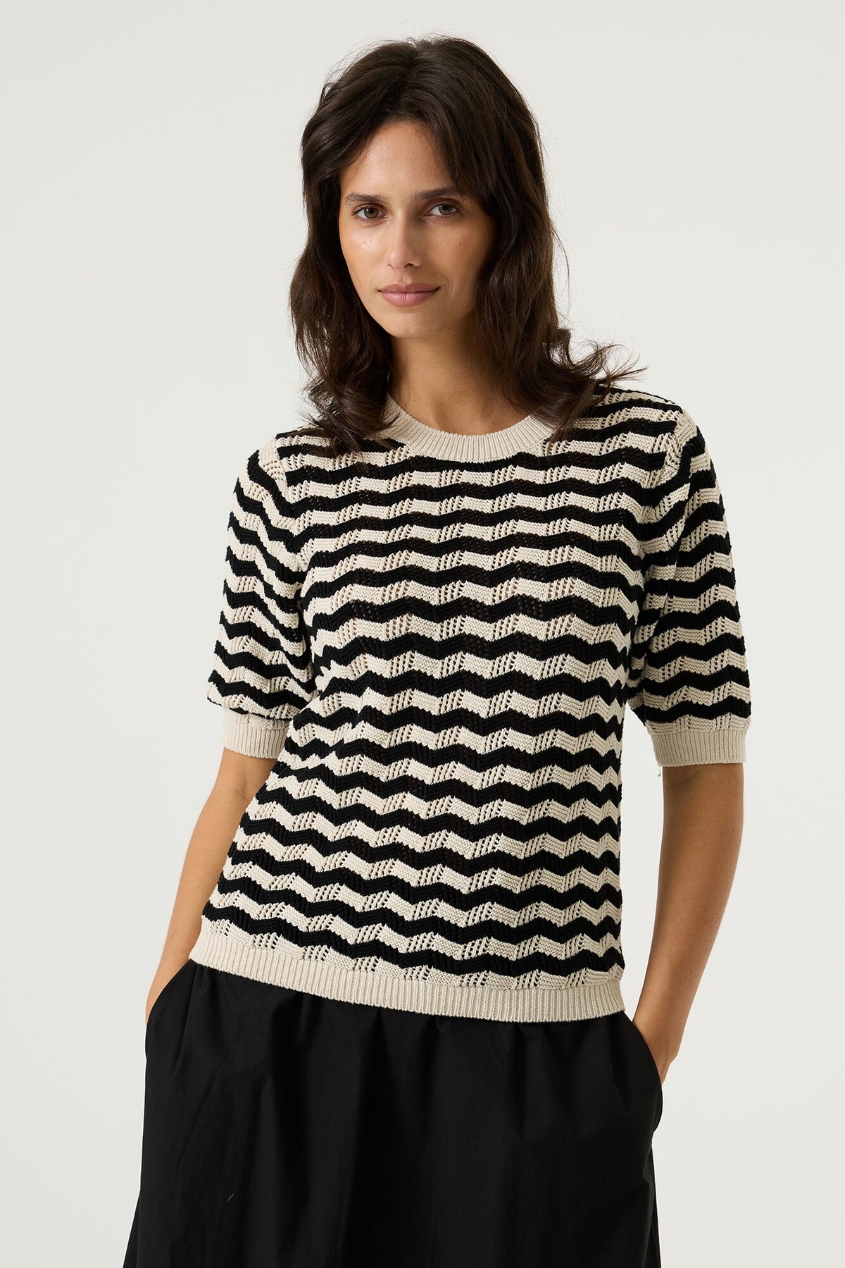 GARCIA PATTERN SWEATER - WHITECAP