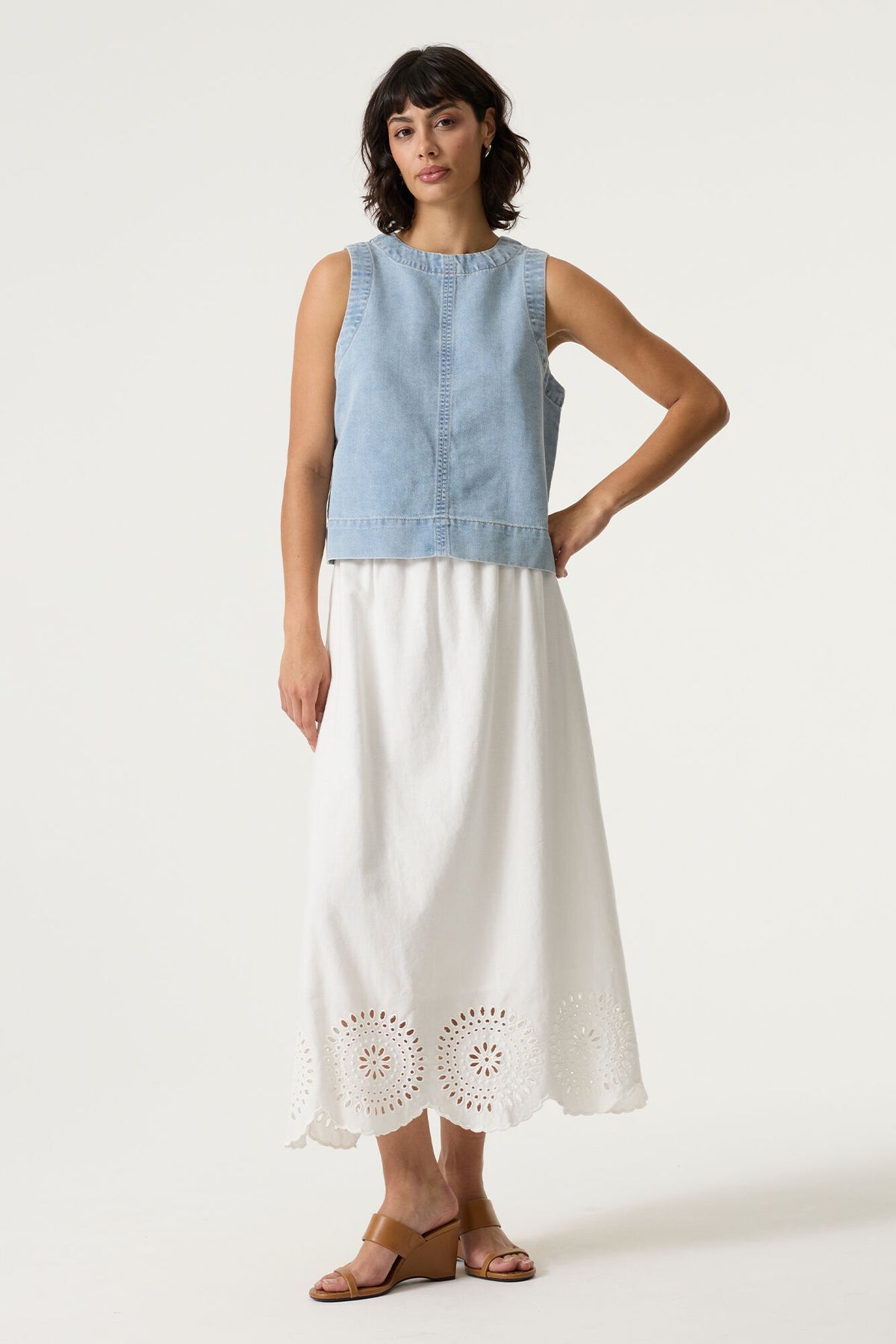 GARCIA ANGLAISE SKIRT - OFF WHITE