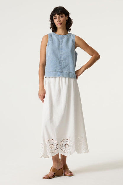 GARCIA ANGLAISE SKIRT - OFF WHITE