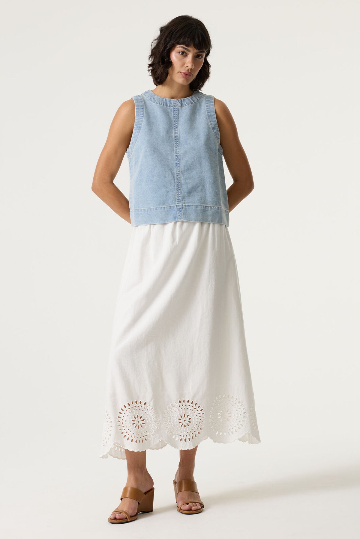 GARCIA ANGLAISE SKIRT - OFF WHITE