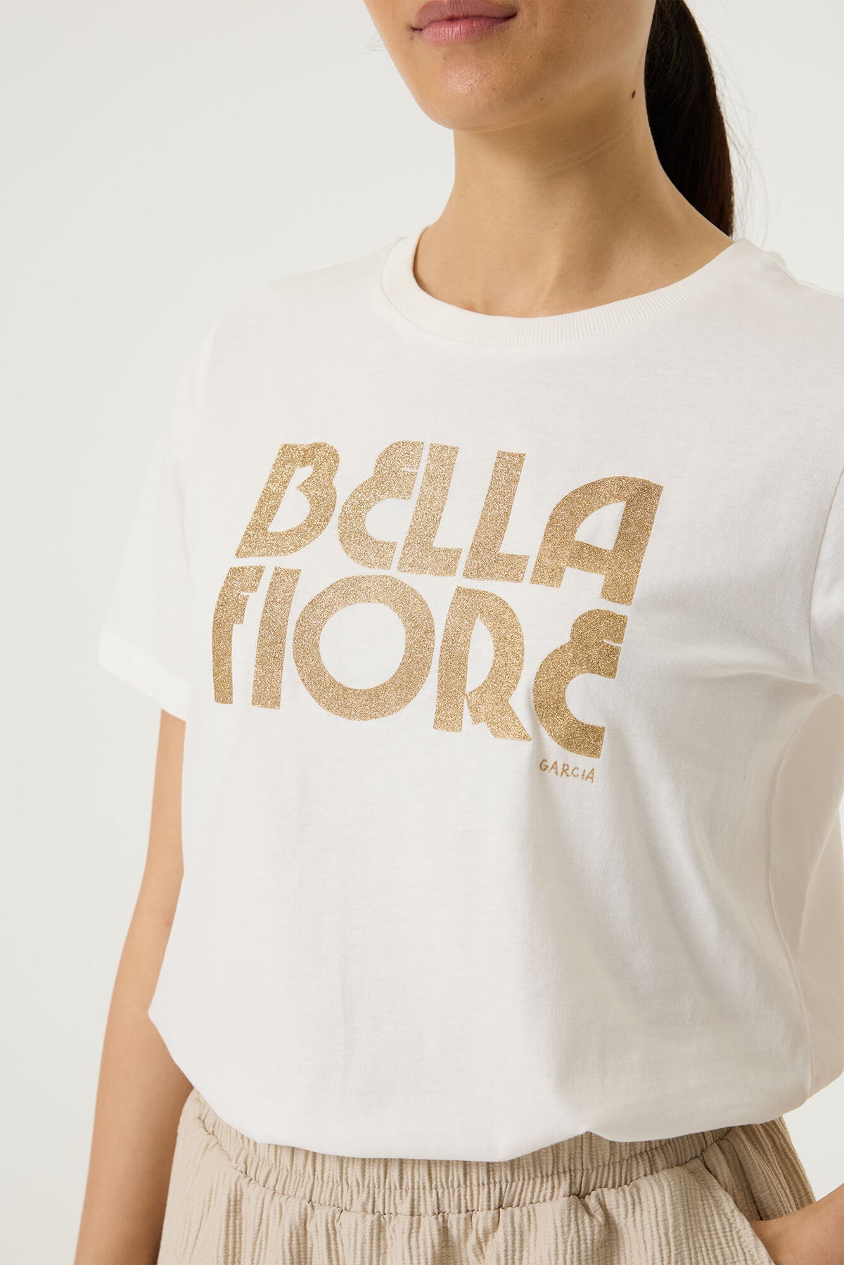 GARCIA BELLA FIORE T-SHIRT - OFF WHITE
