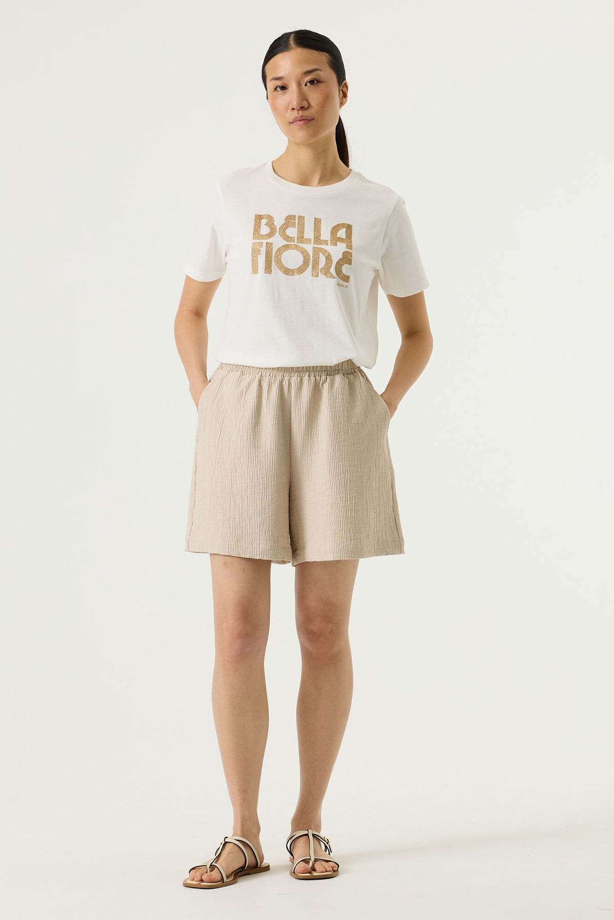 GARCIA BELLA FIORE T-SHIRT - OFF WHITE
