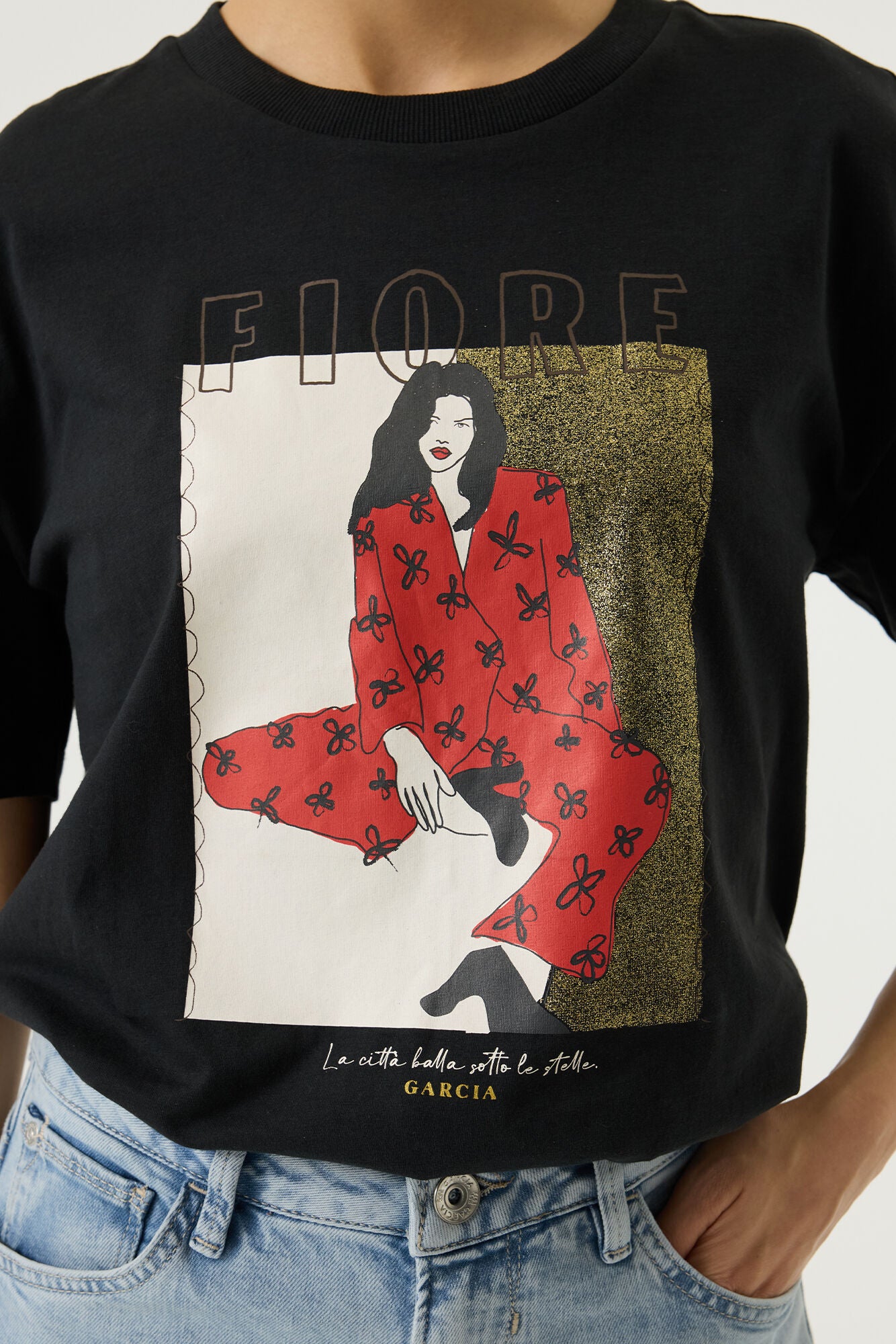 GARCIA FIORE T-SHIRT - ANTRACITE