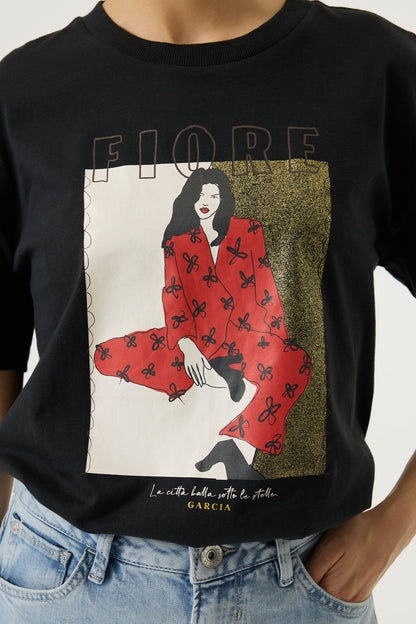 GARCIA FIORE T-SHIRT - ANTRACITE