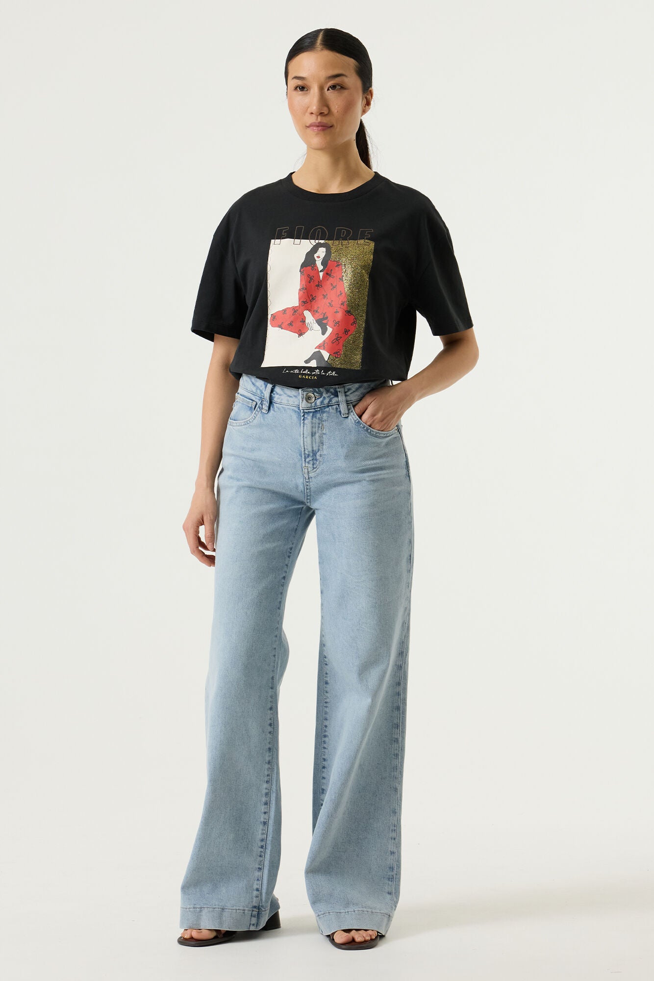 GARCIA FIORE T-SHIRT - ANTRACITE