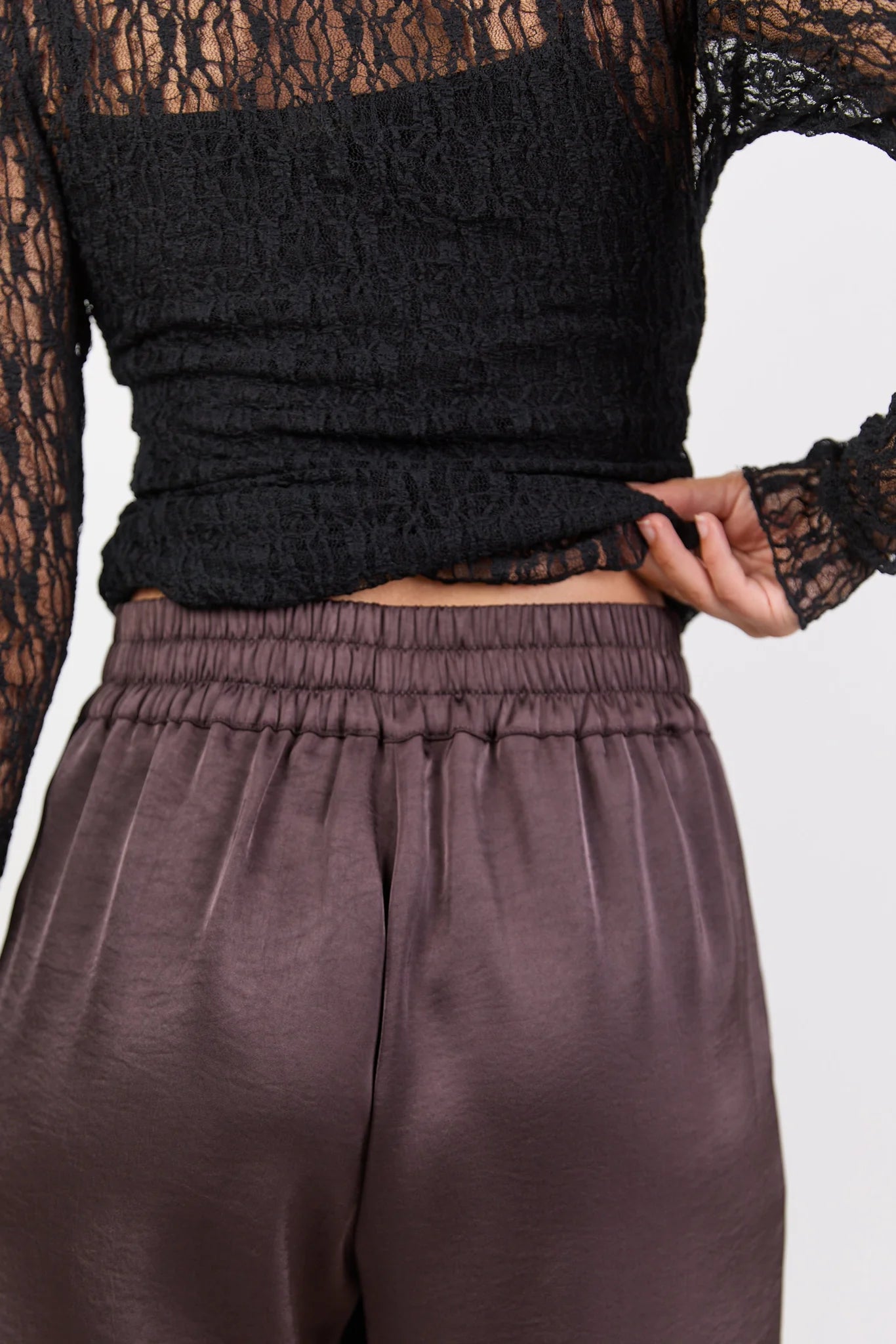 BY ROSA GRANDEUR WIDE LEG PANTS - CHOCOLATE