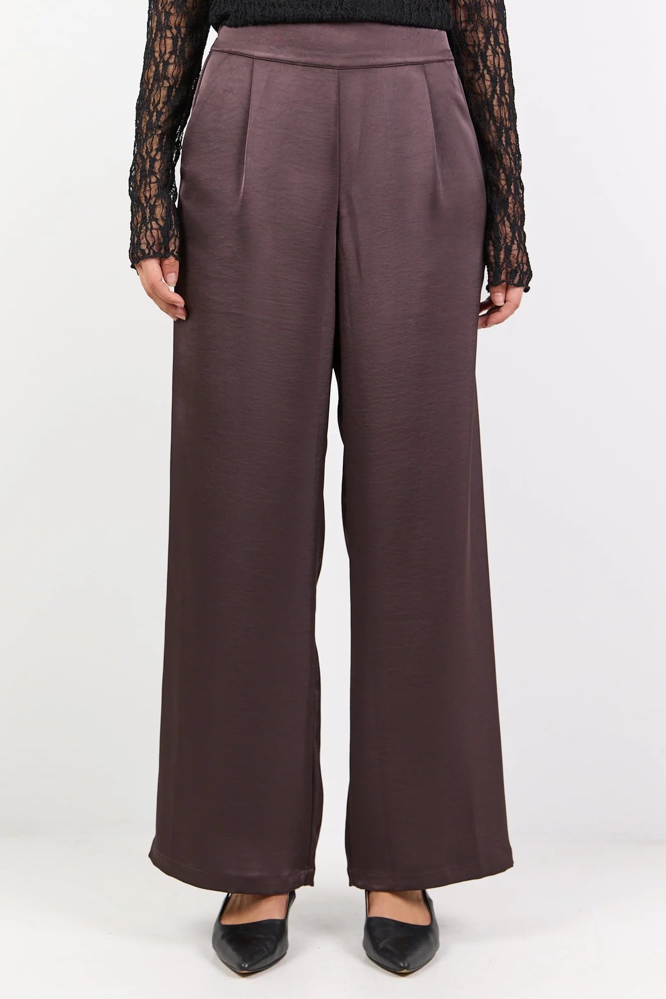 BY ROSA GRANDEUR WIDE LEG PANTS - CHOCOLATE