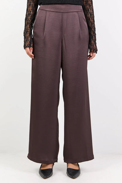 BY ROSA GRANDEUR WIDE LEG PANTS - CHOCOLATE