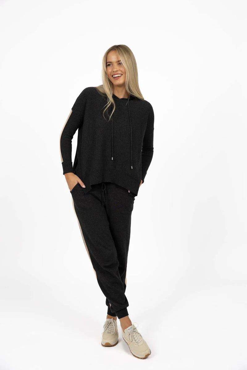 HUMIDITY LIFESTYLE PEYTON HOODIE - CHARCOAL/LATTE