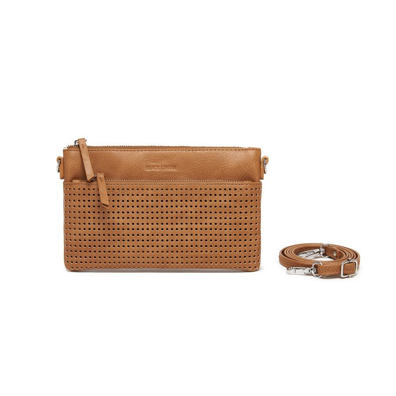 BLACK CAVIAR BAGS - MILLA CROSSBODY/CLUTCH - TAN