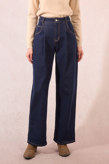 MOLLY BRACKEN WOVEN PANTS - RAW DENIM