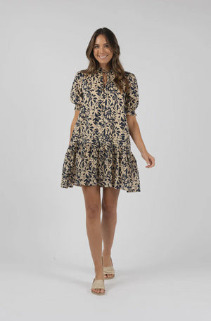 HUMIDITY LIFESTYLE EDEN SHIFT DRESS - NAVY PRINT - HS24312