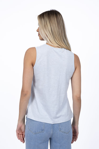 HUMIDITY LIFESTYLE KAIA V NECK TANK - ICE BLUE