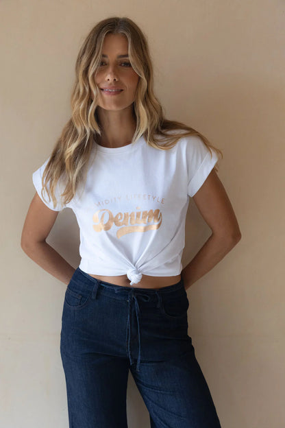 HUMIDITY LIFESTYLE GLITTER TEE - ROSE GOLD