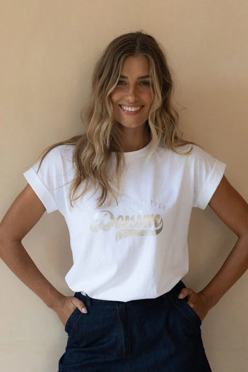 HUMIDITY LIFESTYLE GLITTER TEE - SILVER