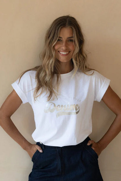 HUMIDITY LIFESTYLE GLITTER TEE - SILVER