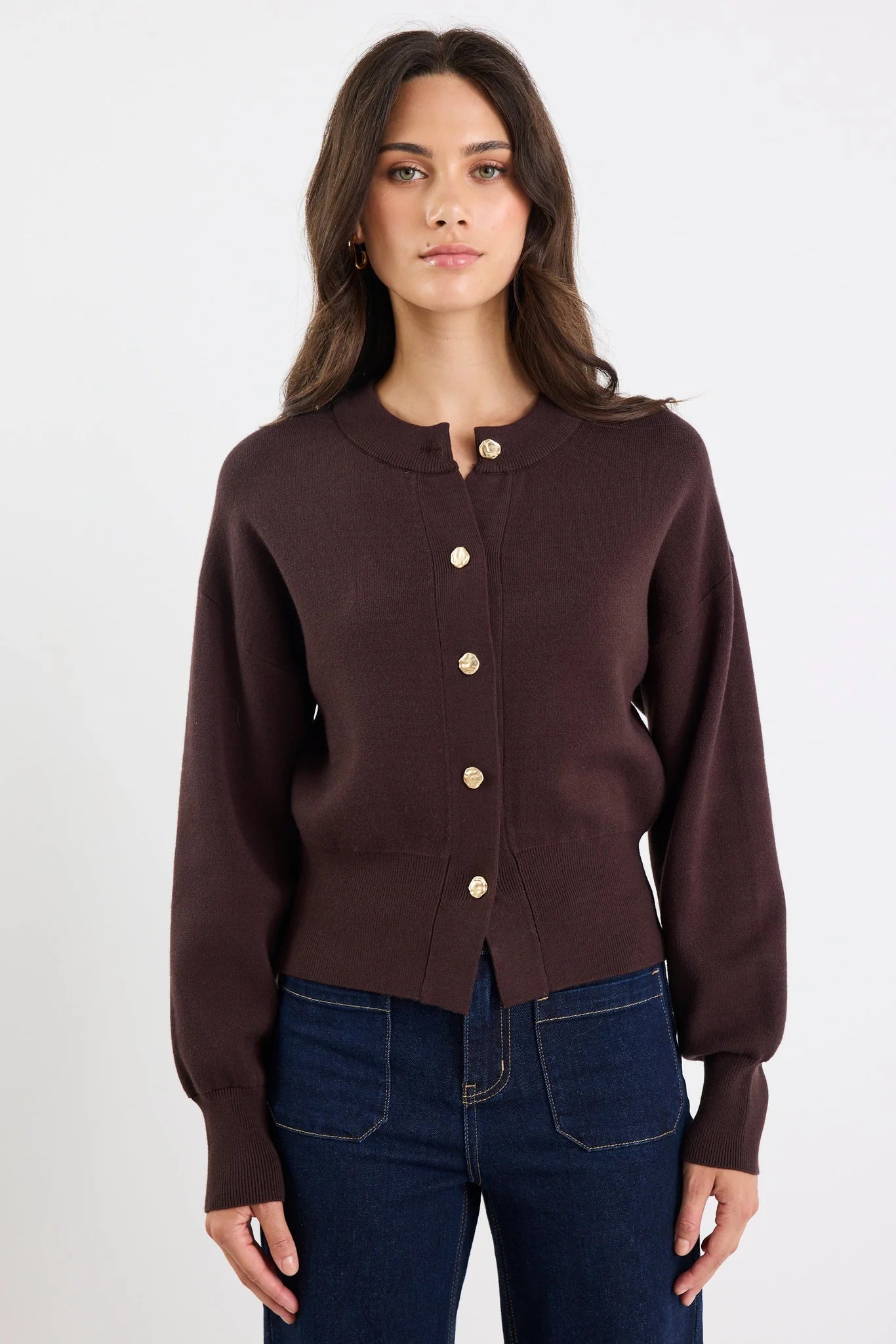 IVY & JACK HALLMARK CARDIGAN - CHOCOLATE