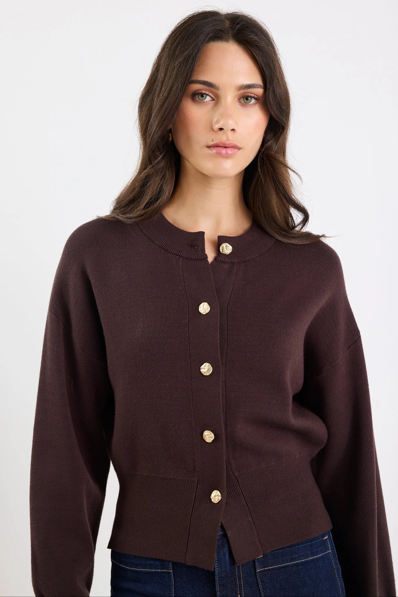 IVY & JACK HALLMARK CARDIGAN - CHOCOLATE