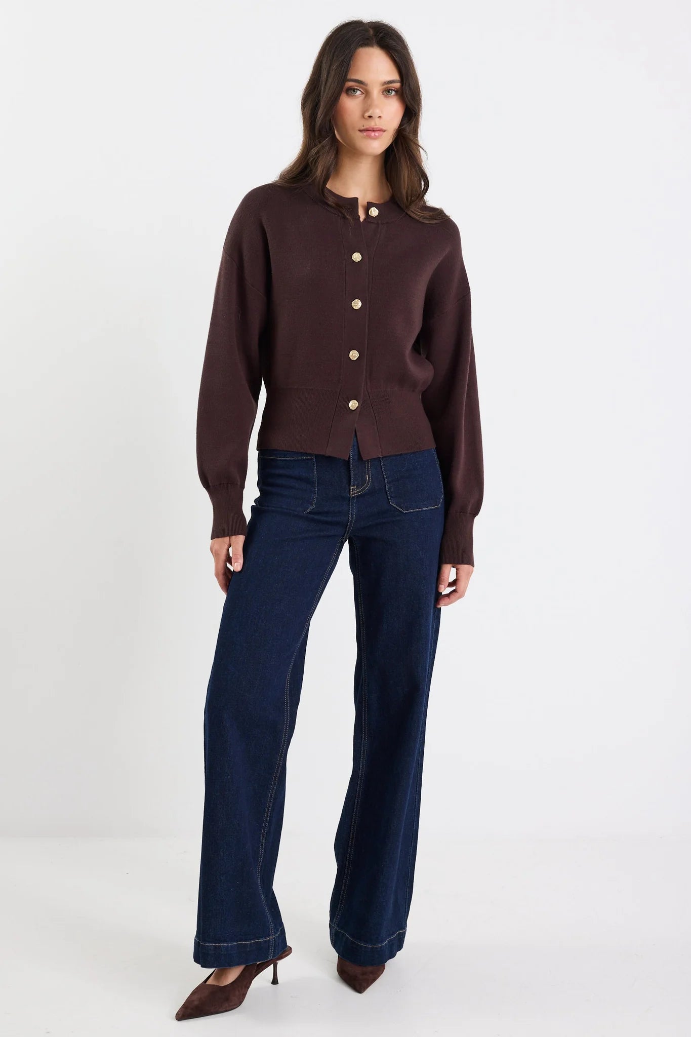 IVY & JACK HALLMARK CARDIGAN - CHOCOLATE