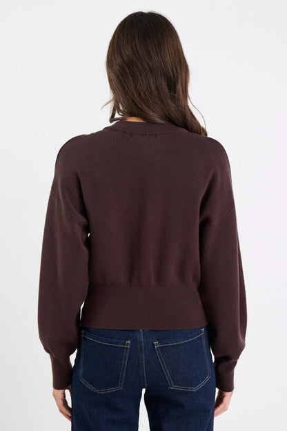 IVY & JACK HALLMARK CARDIGAN - CHOCOLATE