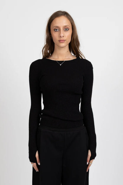 FEDERATION HARPER LS TOP - BLACK