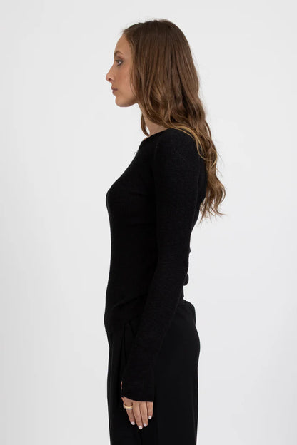 FEDERATION HARPER LS TOP - BLACK