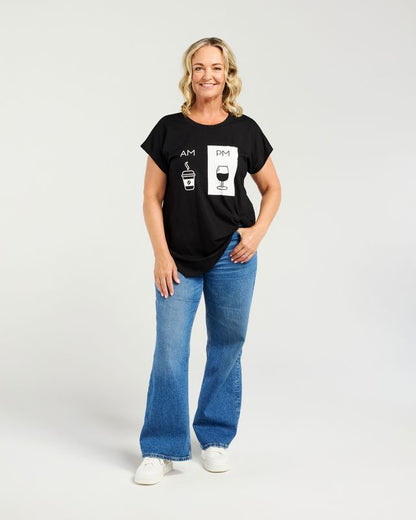 ZAFINA NORA TOP - BLACK