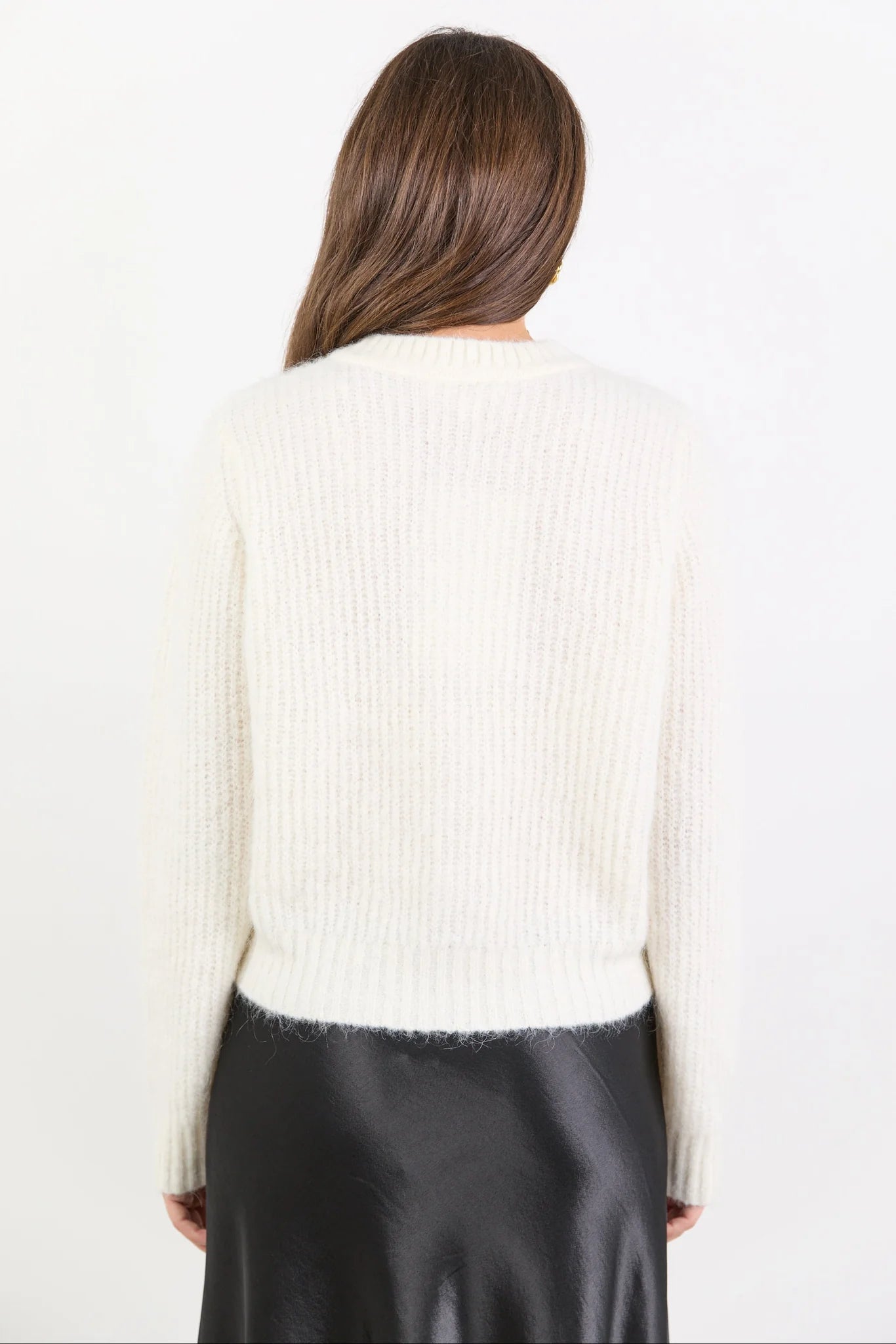 IVY & JACK HIGHLIGHT CREWNECK CARDIGAN - IVORY