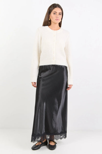 IVY & JACK HIGHLIGHT CREWNECK CARDIGAN - IVORY