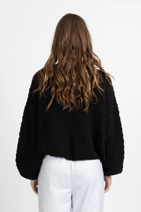 FEDERATION HONEYCOMB CARDI - BLACK