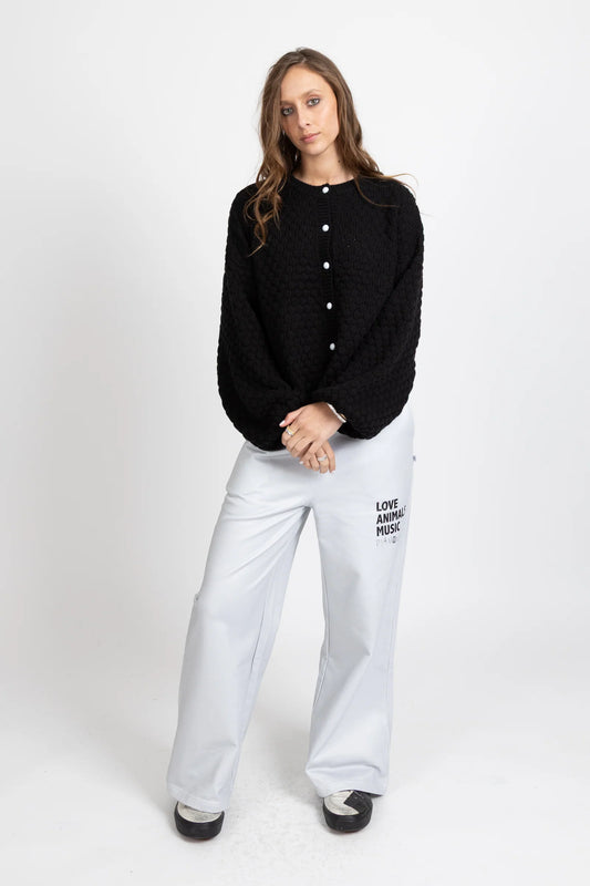 FEDERATION HONEYCOMB CARDI - BLACK